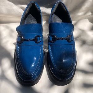 Miista blue patent leather loafers 36/6 NIB